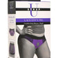 Strap U Lace Envy Lace Crotchless Panty Harness - Black/Purple - 3XLarge