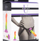 Strap U Proud Rainbow Silicone Dildo with Harness - Multicolor