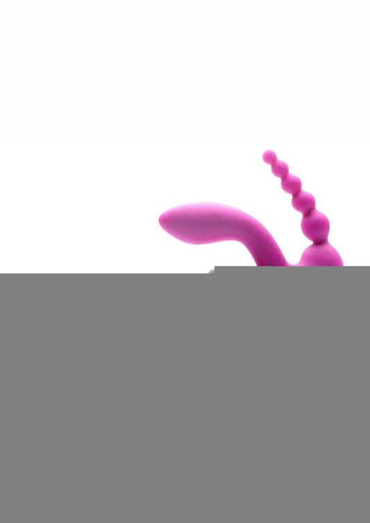 Strap U Regal Rider Vibrating Silicone Strapless Strap-On Triple G 6in Dildo - Purple