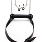Strict Black Silicone Bit Gag with Nipple Clamps