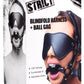 Strict Eye Mask Harness with Ball Gag - Black