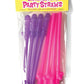 Super Fun Penis Party Straws - Pink/Purple - 8 Per Pack