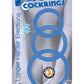 Super Silicone Cock Rings - Blue - 3 Pack