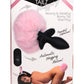 Tailz Moving and Vibrating Bunny Tails Rechargeable Silicone Anal Plug with Remote Control - Black/Pink