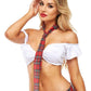 Teacher's Pet Schoolgirl Plaid Tie - Red