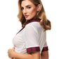 Teacher's Pet Schoolgirl Top - Red/Wine - One Size