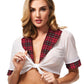 Teacher's Pet Schoolgirl Top - Red/Wine - One Size