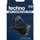 Techno Strobe Rechargeable Silicone App Compatible Cock Ring - Black