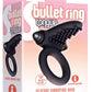 The 9's - S-Bullet Ring Tongue Silicone Vibrating Cock Ring - Black