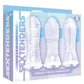 The 9's - Vibrating Sextenders, 3-Pack, Nubbed, Contoured, Ribbed - Clear