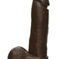 The D Perfect D Firmskyn Dildo with Balls - Black/Chocolate - 8in