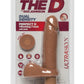 The D Perfect D Ultraskyn Vibrating Dildo with Balls - Brown/Caramel - 7in