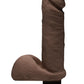 The D Perfect D Ultraskyn Vibrating Dildo with Balls - Chocolate - 7in