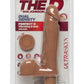 The D Perfect D Ultraskyn Vibrating Dildo with Balls - Caramel - 8in