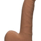 The D Realistic D Ultraskyn Slim Dildo with Balls - Brown/Caramel - 7in