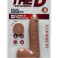 The D Realistic D Ultraskyn Slim Dildo with Balls - Brown/Caramel - 7in