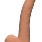 The D Realistic D Ultraskyn Slim Dildo with Balls - Flesh/Vanilla - 9in