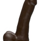 The D Slim D Firmskyn Dildo with Balls - Black/Chocolate - 6in