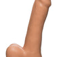 The D Slim D Firmskyn Dildo with Balls - Flesh/Vanilla - 6in