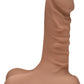 The D Super D Ultraskyn Dildo with Balls - Brown/Caramel - 6in
