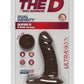 The D Super D Ultraskyn Dildo with Balls - Black/Chocolate - 6in