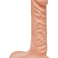 The D Super D Ultraskyn Dildo with Balls - Flesh/Vanilla - 8in