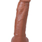 The Realistic Cock with Balls Ultraskyn Squirting with Removable Vac-U-Lock Suction Cup - Caramel - 9.5in