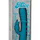Thicc Chubby Thrusting Tickler Rechargeable Silicone Rabbit Vibrator - Blue