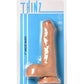 Thinz Uncut Dildo with Balls - Vanilla - 7in