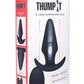 Thump-It Rechargeable Silicone Thumping Anal Plug with Remote Control - Black - Large