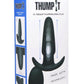 Thump-It Rechargeable Silicone Thumping Anal Plug with Remote Control - Black - Medium