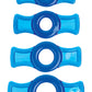 Titanmen Stretch-To-Fit Cock Rings - Blue - 4 Piece Kit