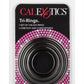 Tri Rings Cock Ring - Black - 3 Piece Set/Set