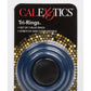 Tri Rings Cock Ring - Blue - 3 Piece Set/Set