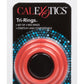 Tri Rings Cock Ring - Red - 3 Piece Set/Set