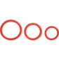 Tri Rings Cock Ring - Red - 3 Piece Set/Set