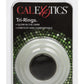 Tri Rings Cock Ring - Glow In The Dark/White - 3 Piece Set/Set