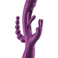 Trilux Kinky Finger Rechargeable Silicone Rabbit Vibrator with Anal Beads