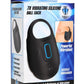 Trinity Men Rechargeable Silicone 7x Vibrating Silicone Ball Sack - Black/Blue