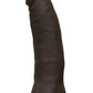 Vac-U-Lock Ultraskyn Thin Dildo - Black/Chocolate - 7in