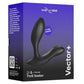 We-Vibe Vector+ Rechargeable Silicone Vibrating Prostate Massager with Remote Control - Black/Charcoal Black