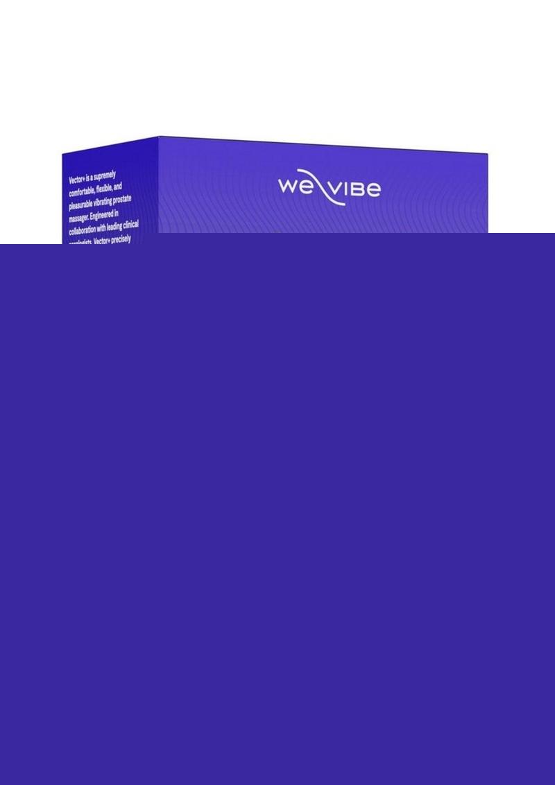 We-Vibe Vector+ Rechargeable Silicone Vibrating Prostate Massager with Remote Control - Black/Charcoal Black