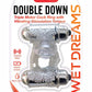 Wet Dreams Double Down Triple Motor Cock Ring with Vibrating Stimulating Tongue Waterproof - Clear