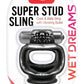 Wet Dreams Super Stud Sling Silicone Vibrating Cock Ring Waterproof - Black