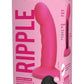 WhipSmart Curved Ripple Remote Control Silicone Rechargeable G-Spot/P-Spot Dildo - Hot Pink/Pink - 6in