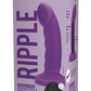 WhipSmart Curved Ripple Remote Control Silicone Rechargeable G-Spot/P-Spot Dildo - Purple - 6in