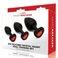 WhipSmart Heartbreaker Jeweled Silicone Anal - Black/Red - 3 Piece/Set