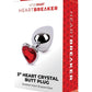 WhipSmart Heartbreaker Metal Butt Plug - Metal/Red/Silver - Medium