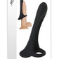 Zero Tolerance Cock Armor Rechargeable Silicone Vibrating Cock Ring with Long Bullet - Black