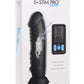 Zeus Vibrating and E-Stim Rechargeable Silicone Dildo with Remote Control - Black - 7.9in